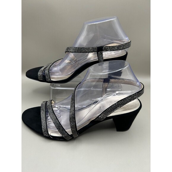 Naturalizer Vanessa2 Womens Strappy Heeled Sandals Rhinestone Black Sz 9.5M - Picture 3 of 10